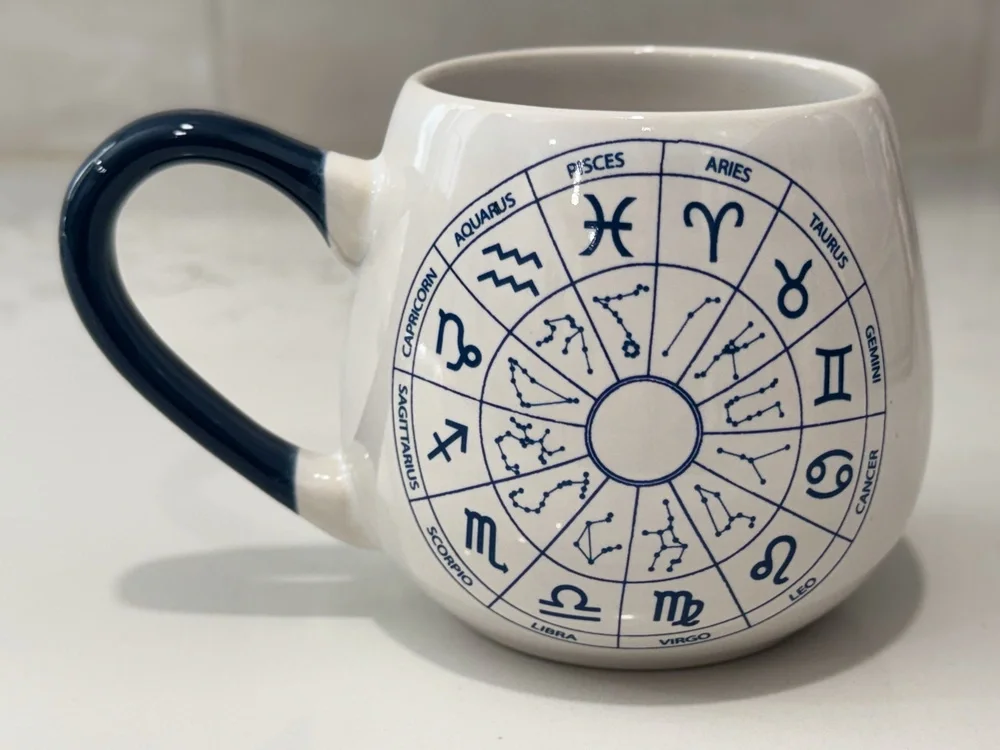 Home Essentials Celestial Collection Coffee Mug Cup Zodiac Astrology Blue White